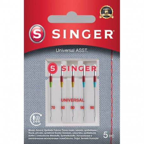 Singer Universal Needle ASST 5PK for Woven Fabrics