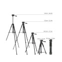 Aluminum photographic tripod with adjustable base - gray
