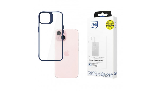 3mk Satin Armor Case+ Blue for Apple iPhone 15 - transparent
