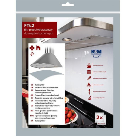 K&M cooker hood grease filter FTL2 2pcs