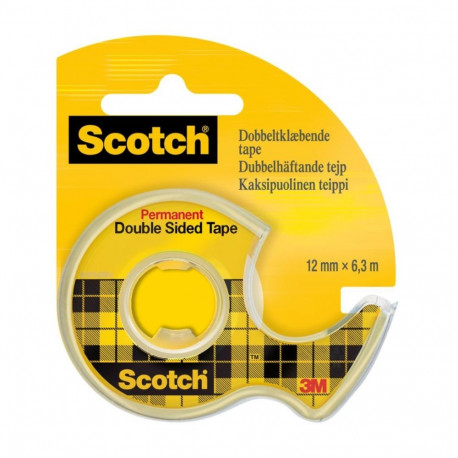 Kleeplint alusega SCOTCH D136 12mm x 6,3m kahepoolne läbipaistev