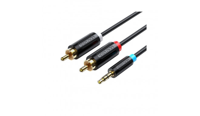 Kaabel Audio Adapter 3,5 mm mees 2x mees RCA Vention BCLBK 8m must