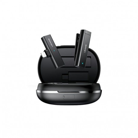 USAMS USAMS Bezprzewodowy mikrofon krawatowy ENC 2.4G Wireless Lavalier Microphone Lightning ZB244MK