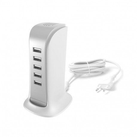 Dudao Dudao 5x USB charger with built-in EU power cable white (A5EU)