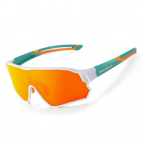 Rockbros Rockbros 14110009003 polarized cycling glasses for children 8-14 years old - green and whit