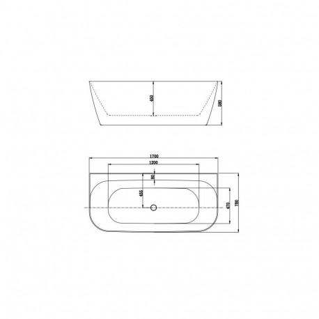 BATH ACRYL FREE STA 170X80X58 122778 valge