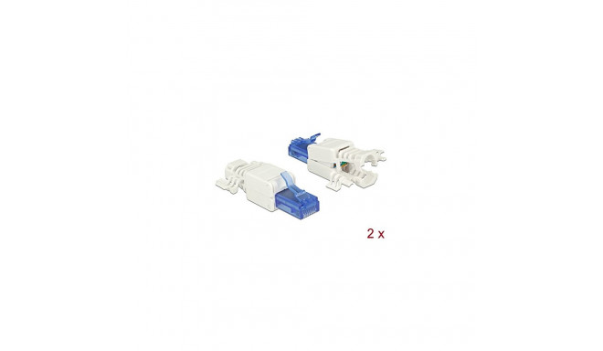 DeLOCK plug Cat.6a tool-free 2x