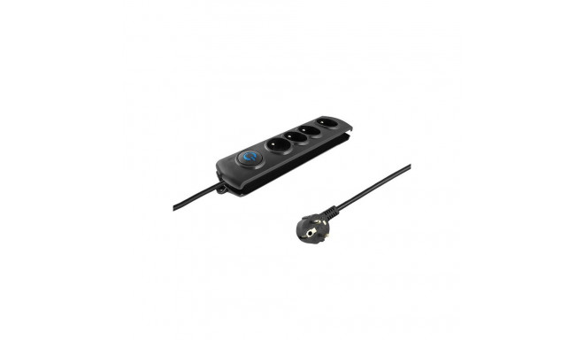 Qoltec 50104 surge protector 4 AC outlet(s) 230 V 1.5 m Black
