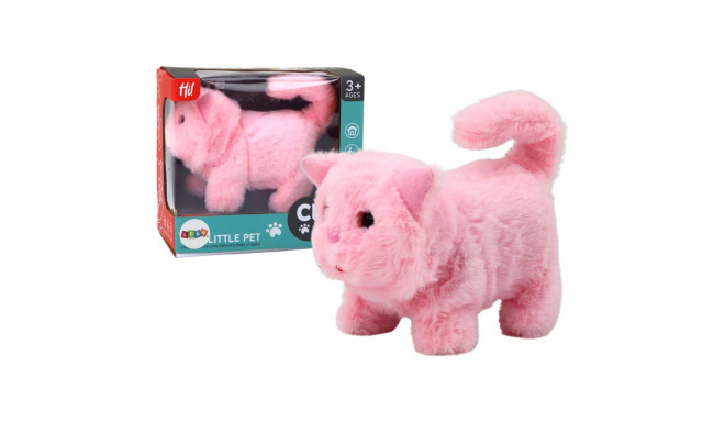 Kotek Pluszowy Interaktywny Zwierzątko Chodzi Miauczy Różowy