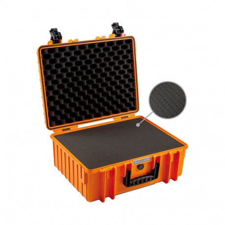 BW kaitsekohver Type 6000 ruudustatud vahtsisuga, oranž