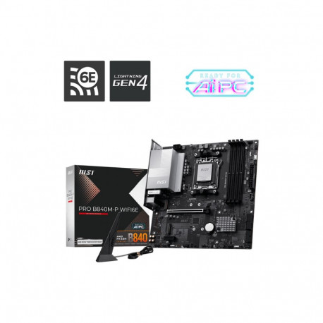 MSI emaplaat PRO B840M-P WIFI6E AMD AM5 DDR5 SATA M.2 4xSATA renoveeritud ilma originaalpakendi ja t