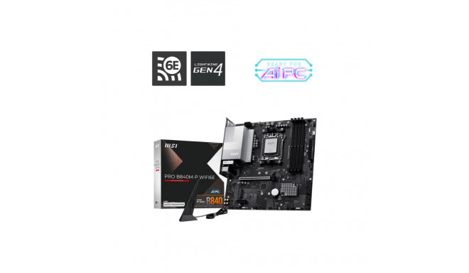 MSI PRO B840M-P WIFI6E AMD protsessoripere AM5 protsessoripesa DDR5 toetatud kõvaketta liidesed SATA