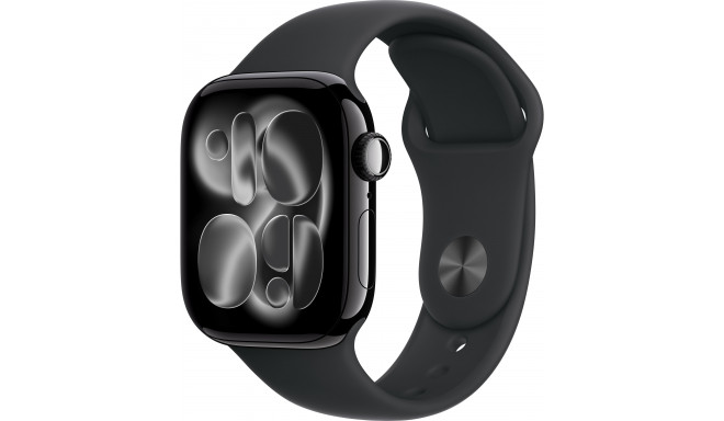 Apple Watch 11 GPS + Cellular 42mm Sport Band S/M, jet black/black (MF834ET/A)