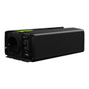 GREENCELL auto vooluinverter 24V–230V 1000W/2000W puhas siinuslaine