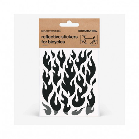 Helkurkleepsud jalgrattale BOOKMAN Reflective Stickers for Bicycles, Black Flames