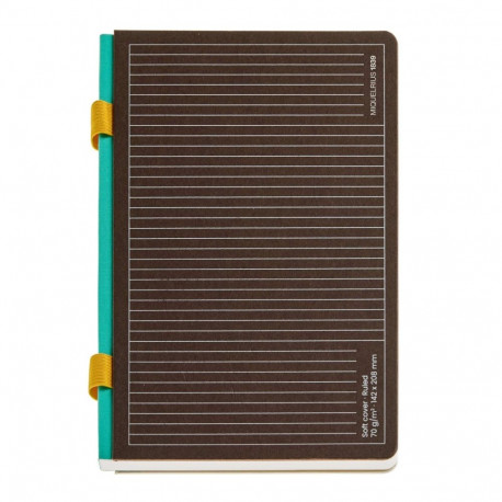 Märkmik A5 DOUBLE INTERIOR GREY täpiline + jooneline sisu 96 lehte Miquelrius