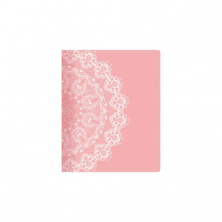 Raamatkalender KANTSLER Trend Nädal White Lace spiraalköide, surutrükk pilt kunstnahast kaanel 2026a