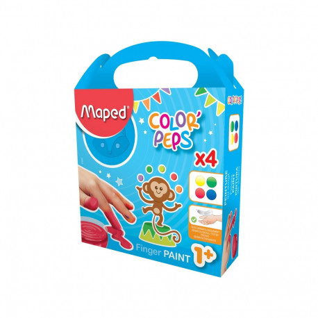 Näpuvärvid Maped ColorPeps 4 värvi x80g, alates 1. eluaastast