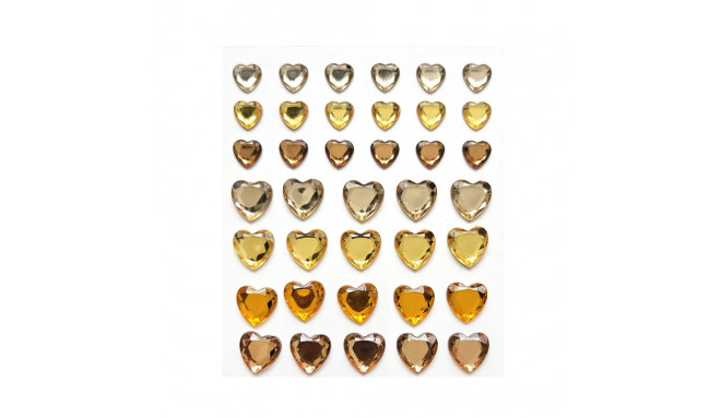 Kristallkleebised - kuldsed südamed, 38tk