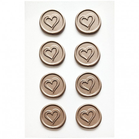 Kirjapitsatid - roosa kuld südamed, 8tk