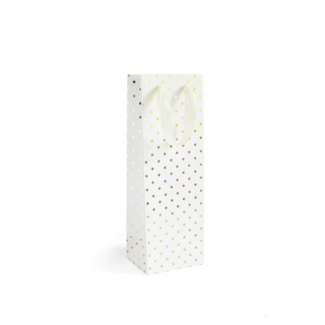 Kinkekott White Gold Dots, pudelile