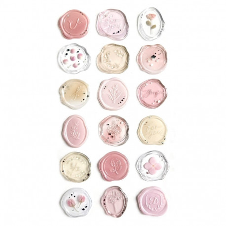 Kleebised - heleroosad kirjapitsatid, 18tk