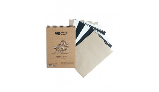 Visandiplokk 3-in-1 A5, 70lk - valged, mustad ja pruunid lehed