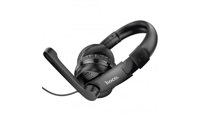 HOCO wire headphones Jack 3,5 mm with microphone W103 black