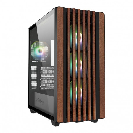 Rebel korpus C70G RGB karastatud klaasiga, must/puit
