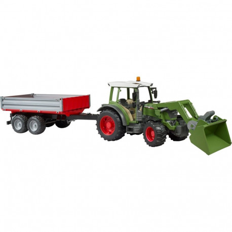 Fendt traktor Vario 211 esilaaduriga ja külgseintega haagis