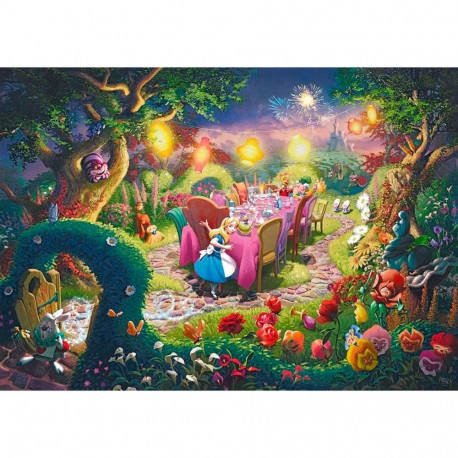 Thomas Kinkade Studios pusle Disney Dreams Collection Alice in Wonderland Mad Hatter’s Tea Party 600