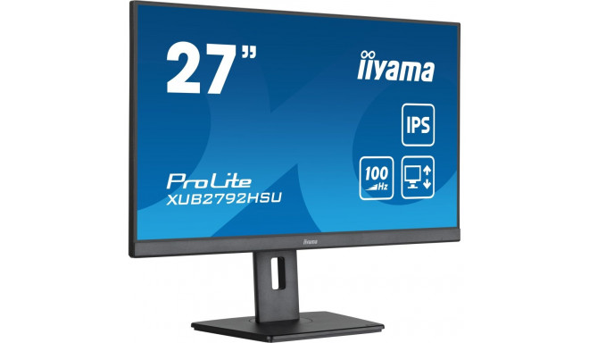 iiyama PROLITE XUB2792HSU-B6, LED monitor - 27 - black (matt), FullHD, AMD Free-Sync, IPS, 100Hz pan