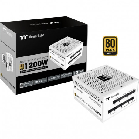 TT Toughpower GF3 Snow 1200W (1x 12VHPWR, 5x PCIe, kaablihaldus), valge