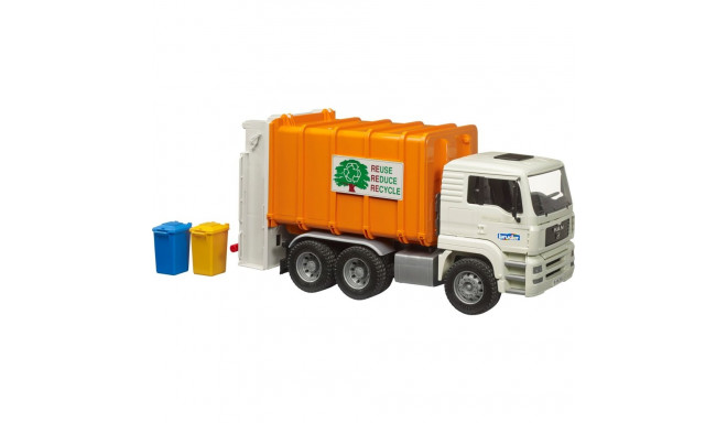BRUDER MAN TGA garbage truck rear loader, model vehicle