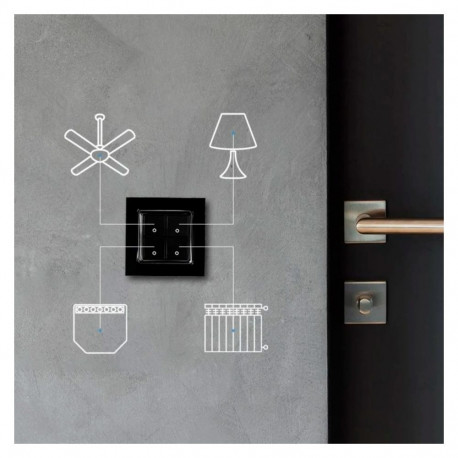 Shelly Wall Switch 4, push button (black)