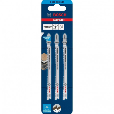 Bosch Expert Jigsaw Blade T 308 BFP 'Hardwood 2-side clean' (3 pieces)