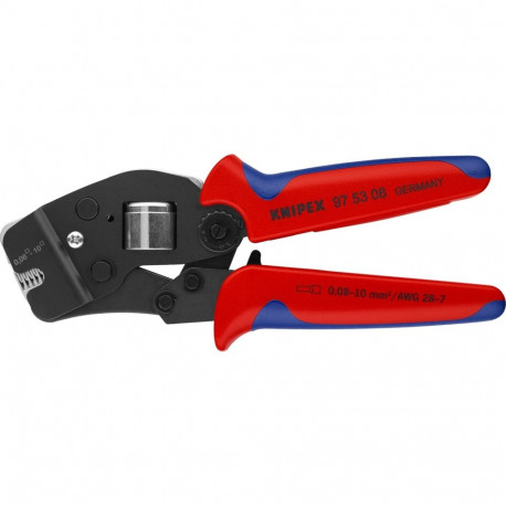 KNIPEX self-adjusting crimping pliers 97 53 08 (red/blue, for ferrules, front entry)