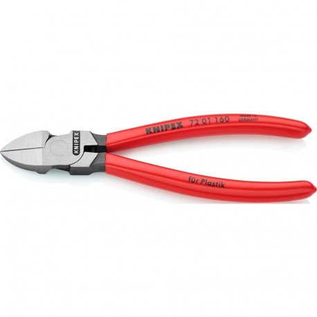 KNIPEX side cutters 72 01 160, for plastic, cutting pliers (red, length 160mm)