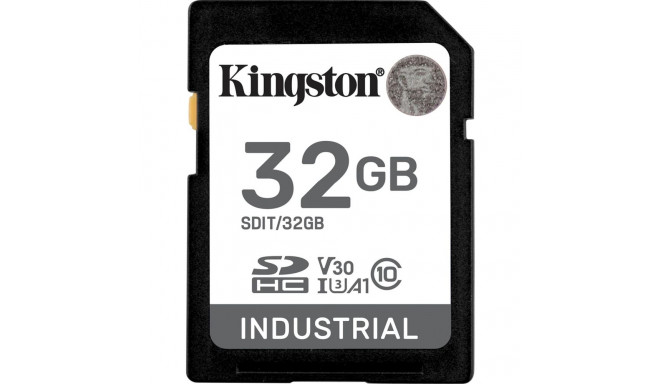 Kingston Industrial 32GB SDHC Memory Card (Black, UHS-I U3, Class 10, V30, A1)