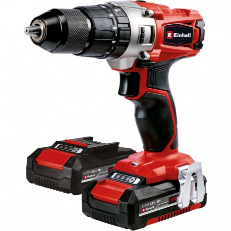 Einhell Cordless Impact Drill TE-CD 18/2 Li-i +64, 18V (red/black, 2x Li-Ion battery 2.0Ah, case + b