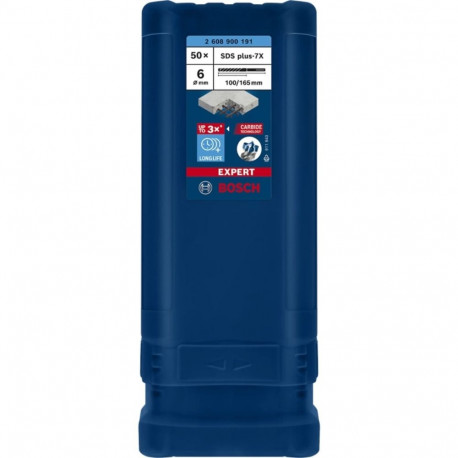 EXPERT Hammerbohrer SDS-plus-7X, Ø 6mm, 50 Stück (Arbeitslänge 100mm)