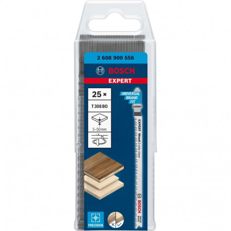 Bosch Expert Jigsaw Blade T 308 BO 'Wood 2-side clean' (25 pieces)