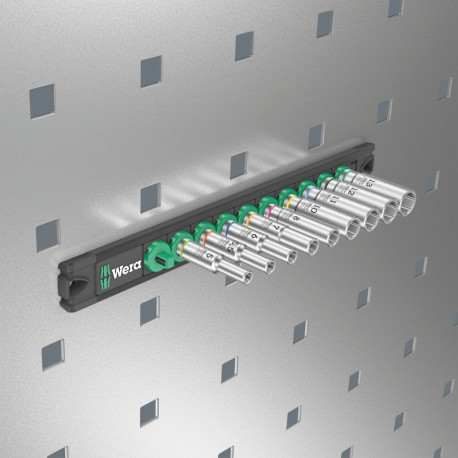 Nuss-Magnetleiste A Deep 1 Steckschlüsseleinsatz-Satz 1/4" (schwarz/grün, 9‑teilig)