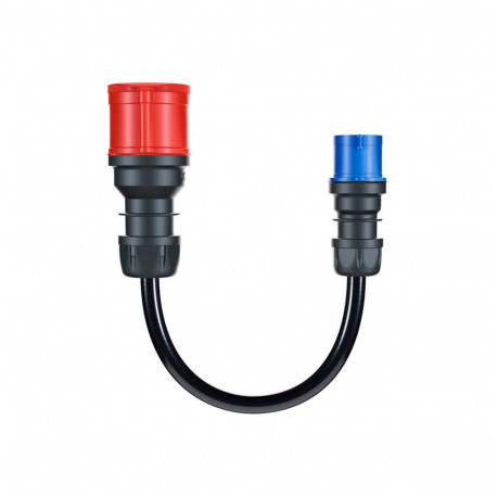 go-e adapter for Gemini flex 22 kW, CEE red three-phase current 32A > CEE blue 16A (black, 30cm)