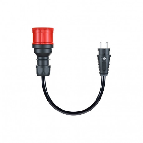 Adapter für Gemini flex 11 kW, CEE rot Drehstrom 16A > Haushaltssteckdose (schwarz, 30cm)