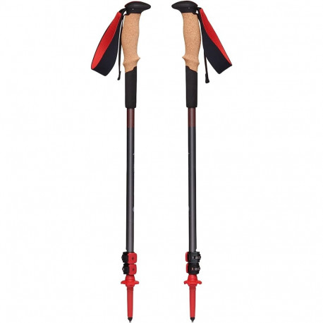 Matkakepid Pursuit Shock M/L 1 paar 125-140cm, hallid/punased