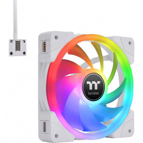 SWAFAN EX12 RGB PC Cooling Fan White TT Premium Edition (weiß, 3er Pack, inkl. Controller, 120 mm)