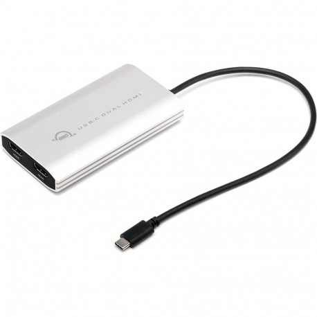 Adapter Thunderbolt 3 > Dual HDMI 4K (silber/schwarz, 26cm, mit DisplayLink)