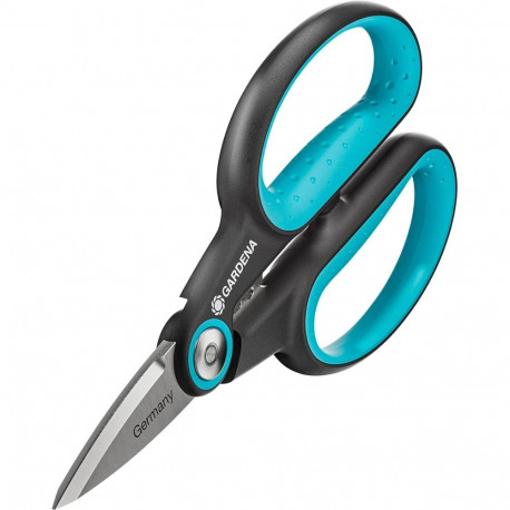 GARDENA Secateurs HerbCut (grey/turquoise, herb scissors with defoliation function)