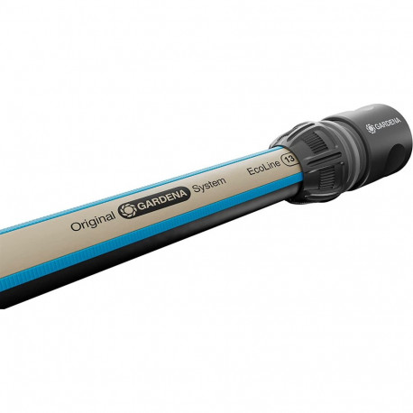 GARDENA EcoLine Hose 13mm (1/2"), 20 meters, with system parts (black/beige, 65% made from recycled 